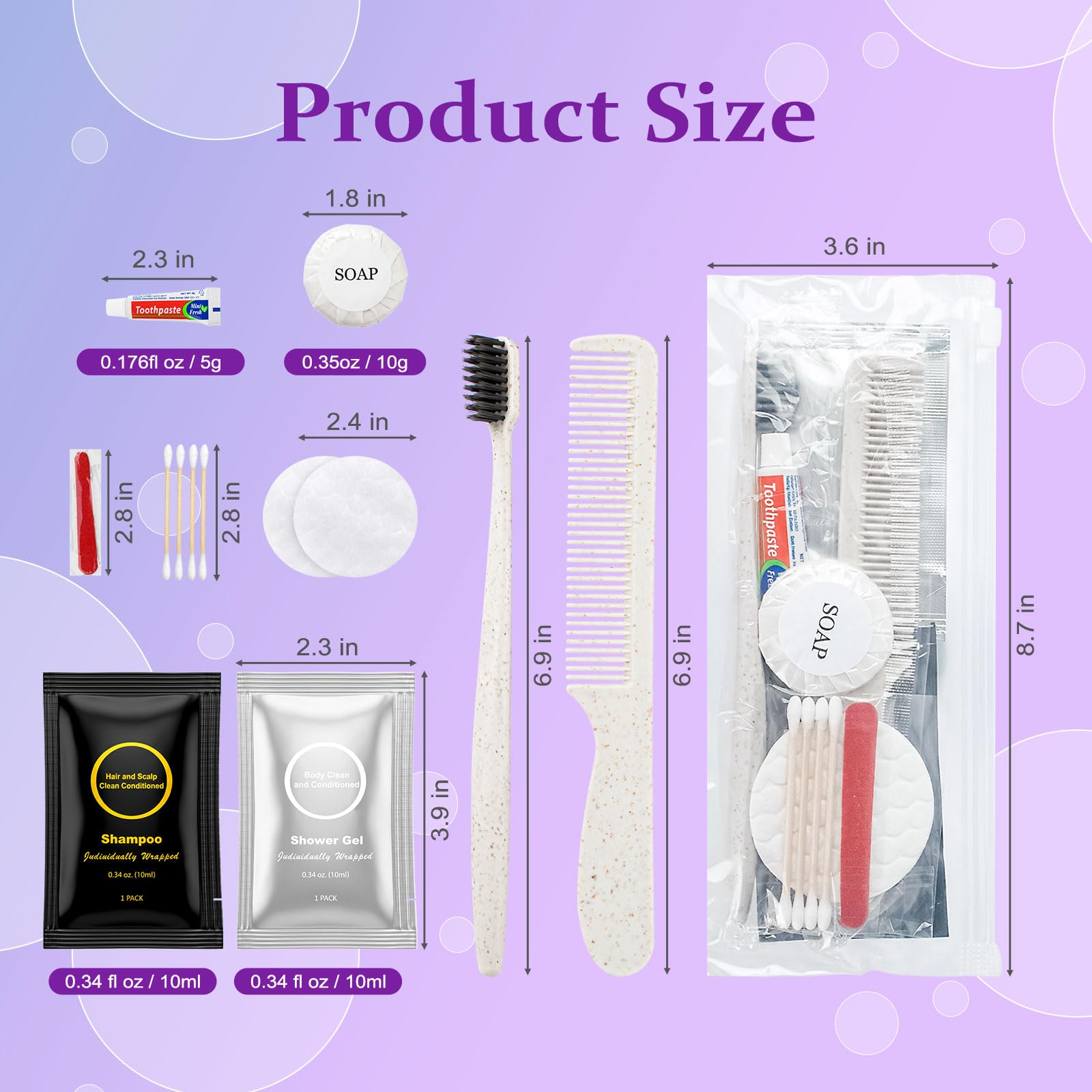 Kit da toeletta da viaggio, kit di igiene personale usa e getta, 7 in 1, kit di articoli da toeletta di base per uomini e donne, forniture per la cura dei senzatetto, kit di beneficenza per