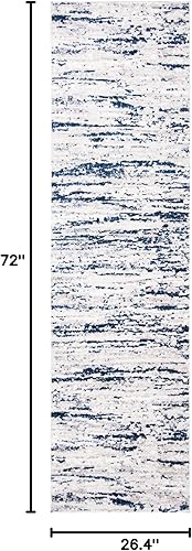 Miniatura 140 de SAFAVIEH Amelia Collection - Alfombra de área de 9 x 12 pies, gris y azul marino, diseño abstracto moderno, no desprende pelusa y de fácil cuidado