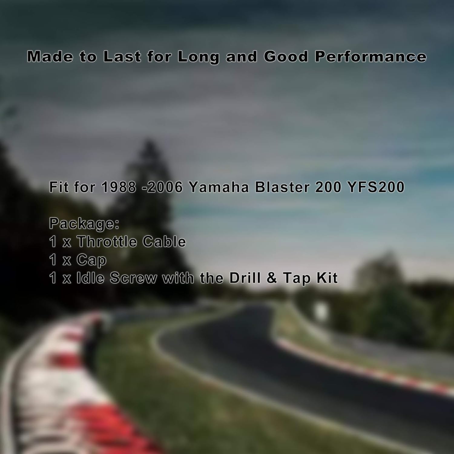 Throttle Cable Kit, Fits for Yamaha Blaster 200 1988-2006, Removal Eliminator Kit Including Throttle Cable Cap Idle Screw, Replace 2XJ-26311-01-00