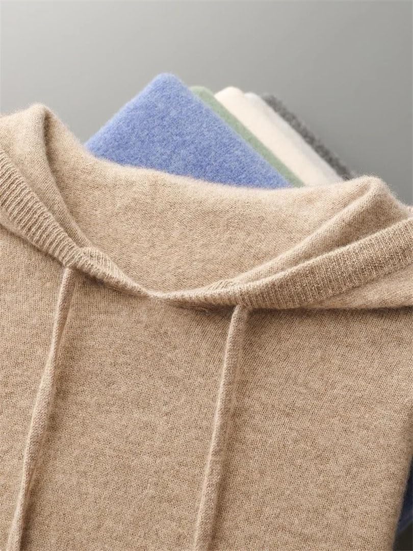 Men Wool Pullover Basic Casual Solid Soft Sweater Fall Winter Merino Wool Fashion Cotton Blend Top