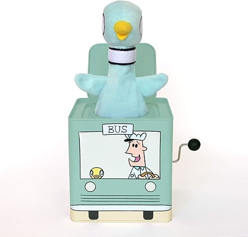 Miniatura 2 de YOTTOY Colección Mo Willems  Caja musical Jack-in-The-Bus con juguete de peluche de paloma, 5.5 x 5.5 x 5.5 pulgadas