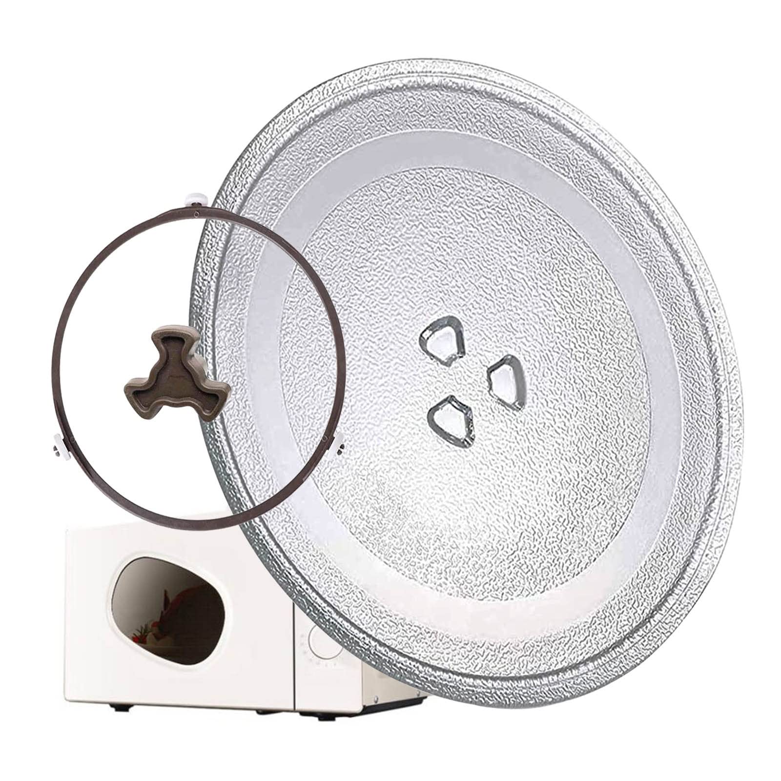 Universall Mikrowellenteller, Thickened Glasdrehteller Für Mikrowellen, Hochtemperaturbeständig, 315mm 270mm 245mm Rund Drehteller Für Mikrowelle, Ersatz Teller Glasplatte Für Mikrowellen ( Color : Cl