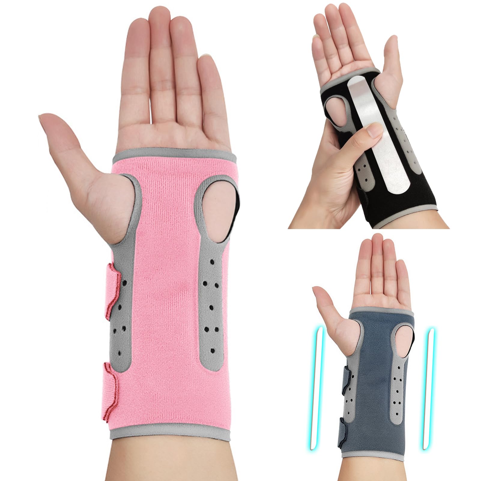 SONGQEE Carpal Tunnel Wrist Splint Support for Right Left Hand, Breathable Wrist Support Brace for Arthritis
