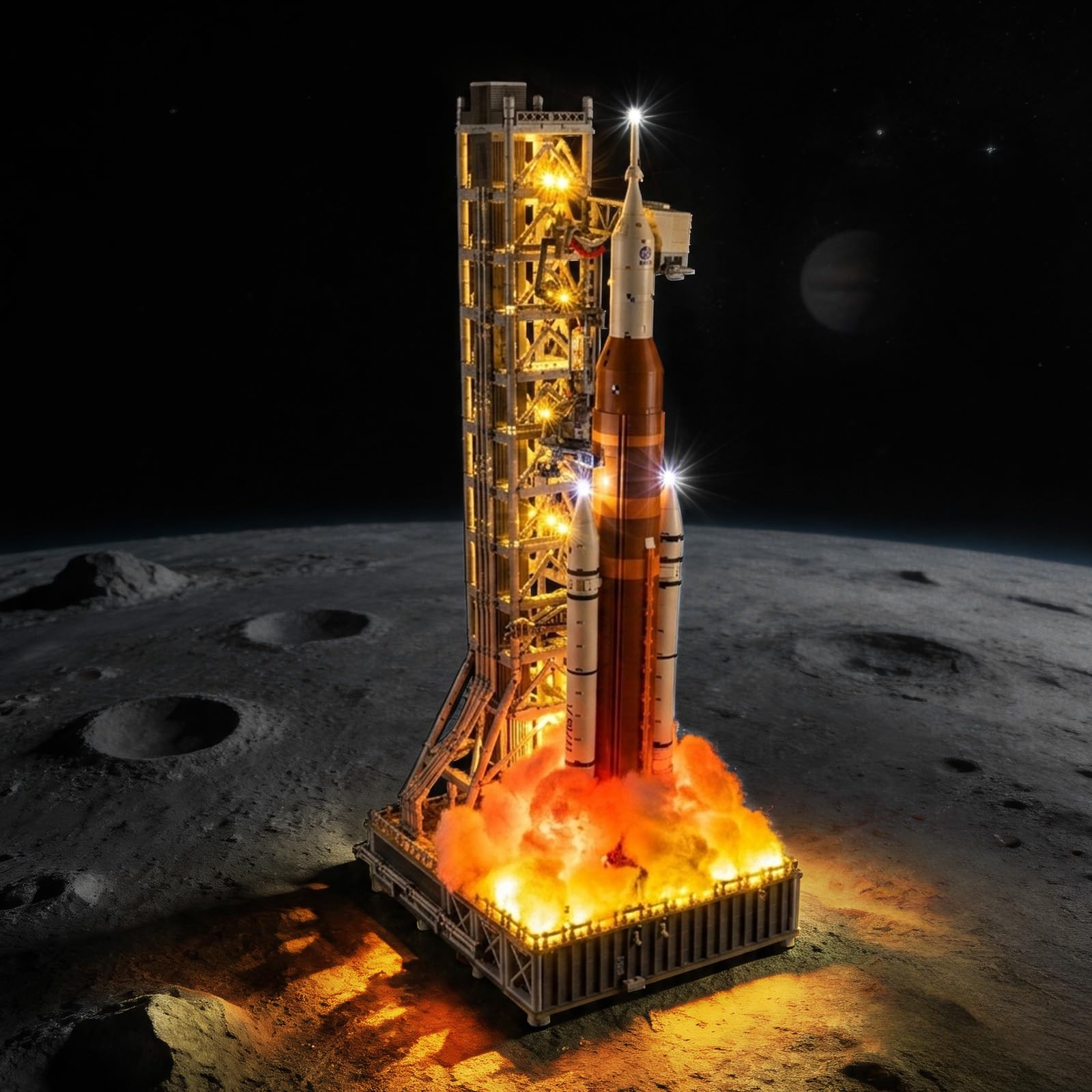 Kyglaring LED Lighting Kit Compatible with Lego NASA Artemis Space Launch System 10341 Building Blocks, Accessories for Lego 10341 Model Set, Touch Version (Not Model)