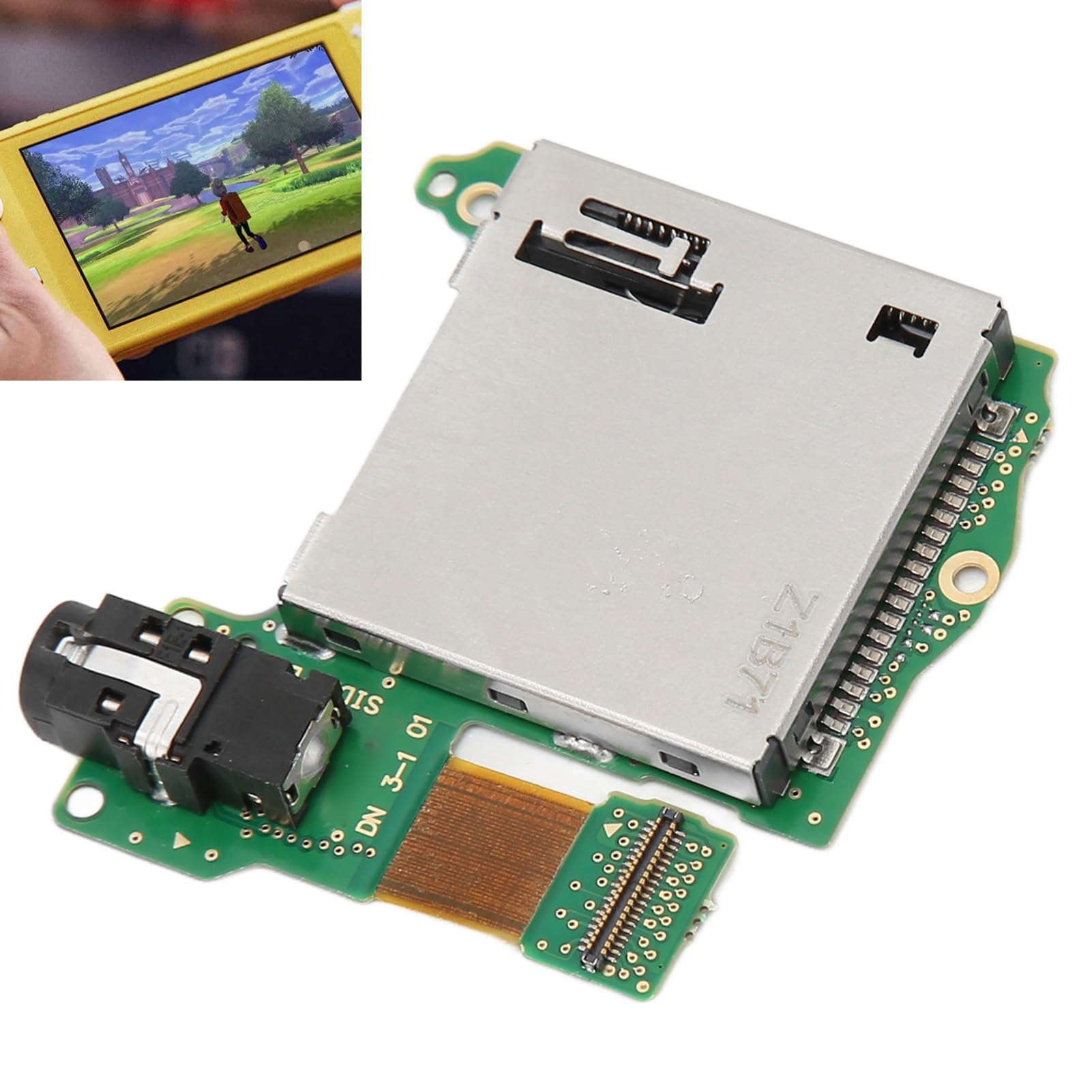 Ranura de Lector de Tarjetas de Juego para HAC 001, Placa de Enchufe de Cartucho de Juego de Repuesto, Bandeja de Lector de Ranura de Tarjeta de Cartucho de Juego con