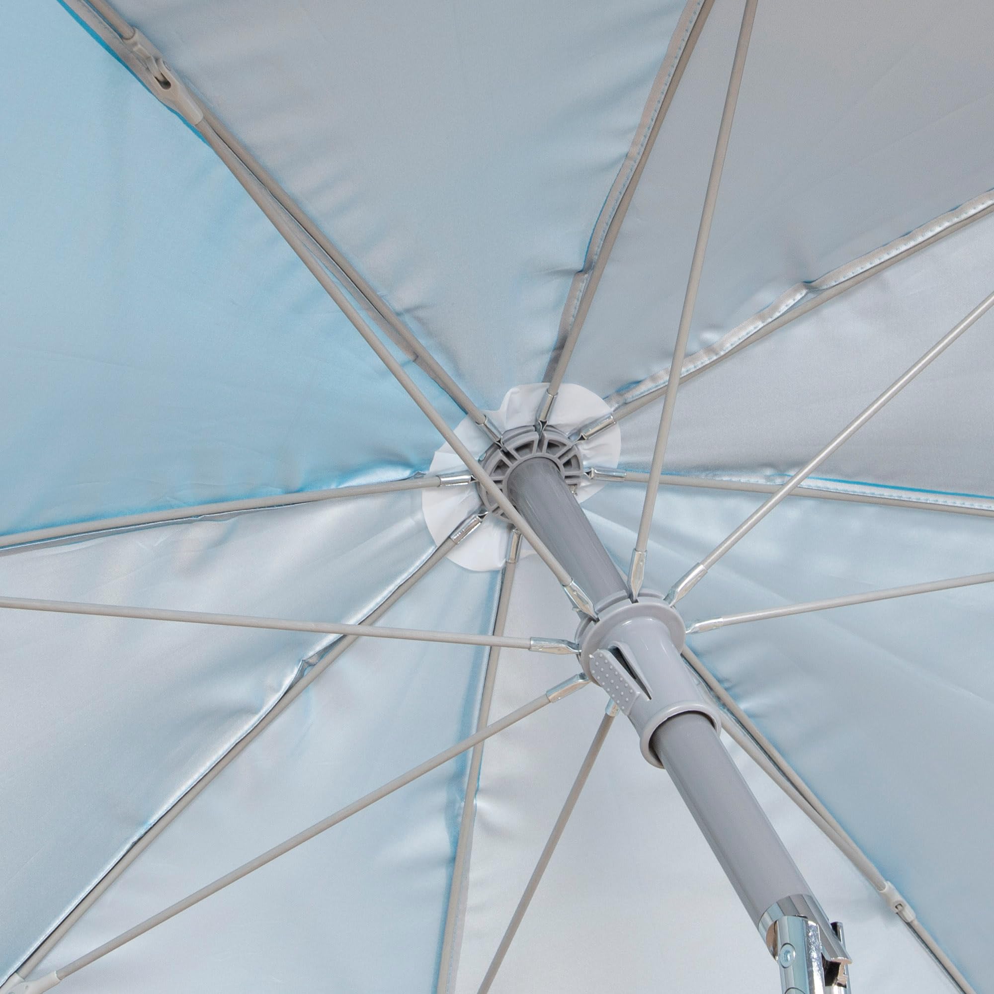 AKTIVE Parasol de plage pliable style moderne et attrayant Ø180, avec revêtement argenté et protection UV 50, paravent plage, parasol, para-soleil plage, parasols de plage