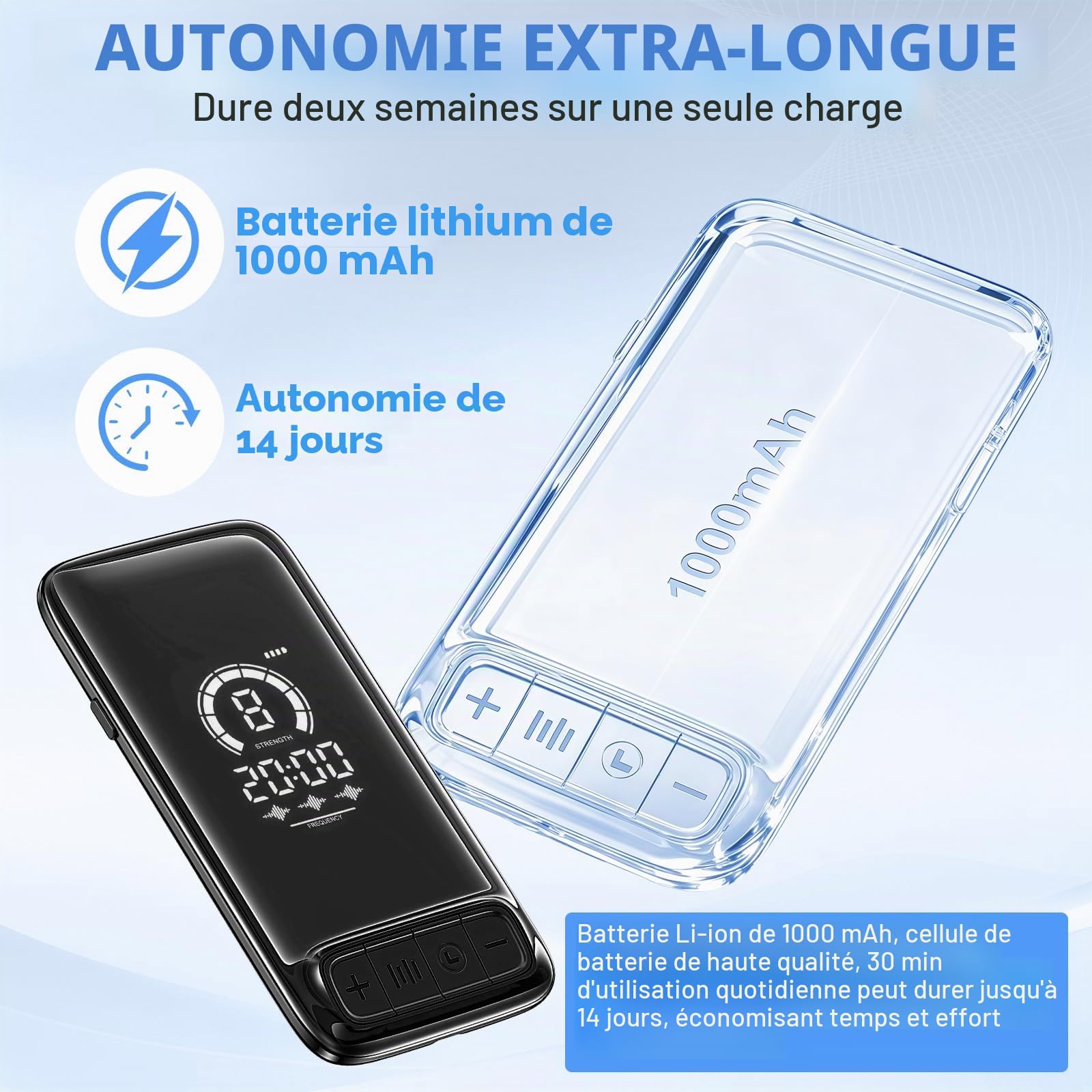 Stimulateur de nerf vague auriculaire, Dispositif d'aide au sommeil avec clip d'oreille, 3 modes et réglage à 9 niveaux, outil de soulagement apaisant, améliore le sommeil profond