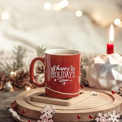 Miniatura 8 de Plantillas pequeñas de Navidad para pintar sobre madera, reutilizables, redondas, pequeñas, navideñas, plantillas de adorno para tarjetas de madera,