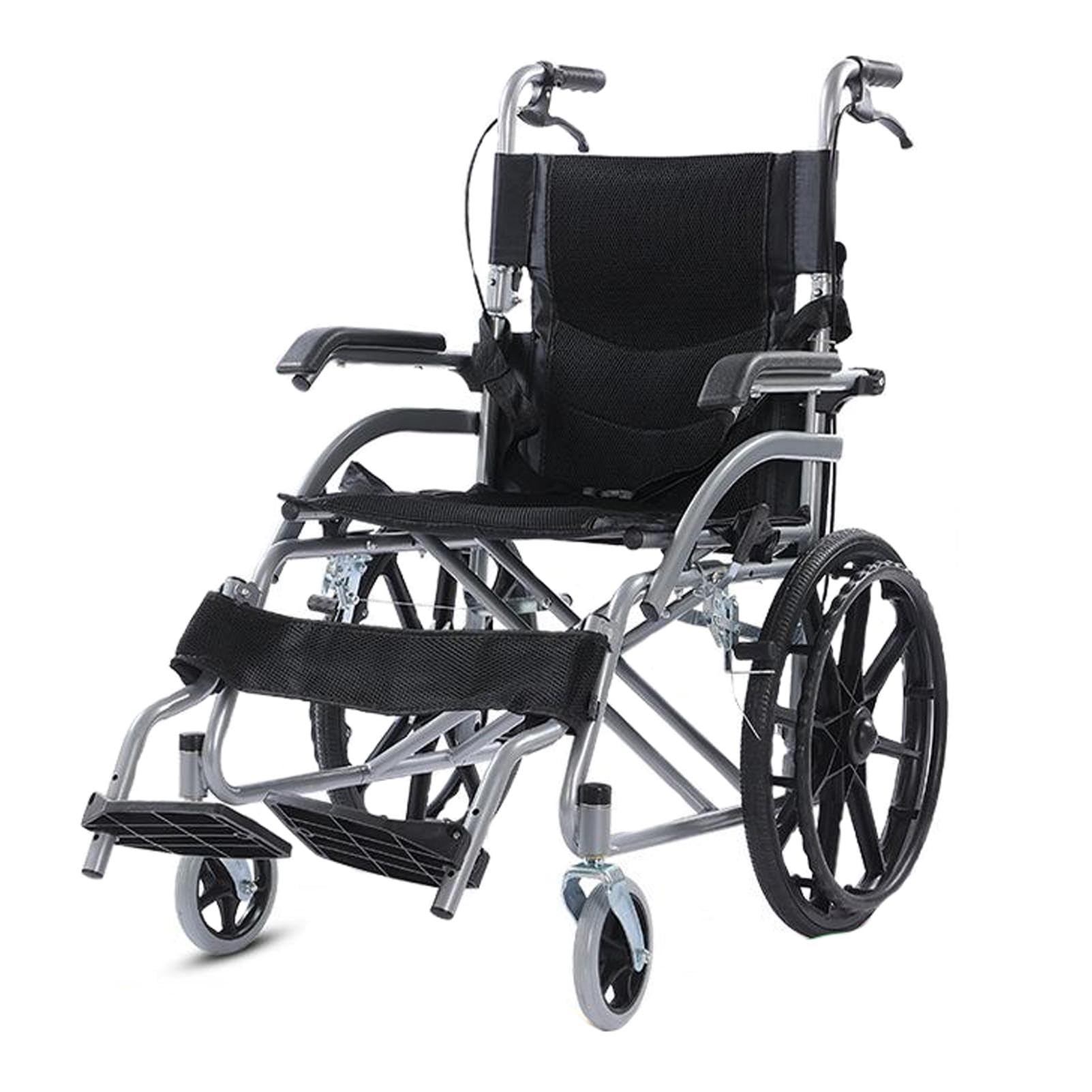 SXSLTSA Wheelchair with Brake for Elderly and Disabled, 16 inch Wheels, Folding footrest, seat 45cm - Yellow Color