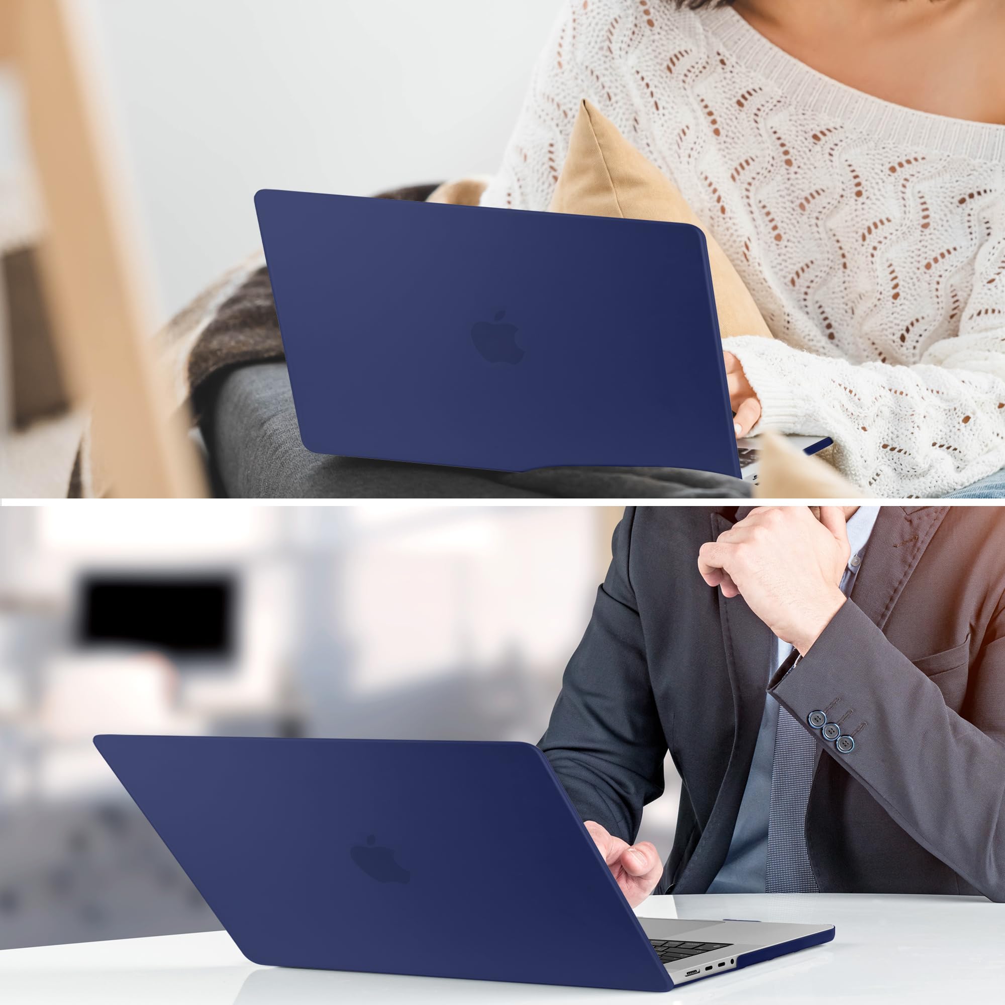 TWOLSKOO Funda para MacBook Air M3 de 13.6 pulgadas 2022 2023 2024 versión A2681 M2 A3113, carcasa rígida mate esmerilada con película Trackpad, cubierta de teclado y película para pantalla para
