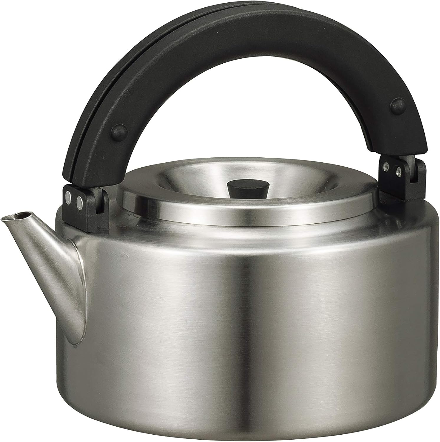 CB Japan Stainless Steel Kettle, Induction Compatible, 0.5 gal (1.7 L), Flat Kettle with Tea Strainer, copan