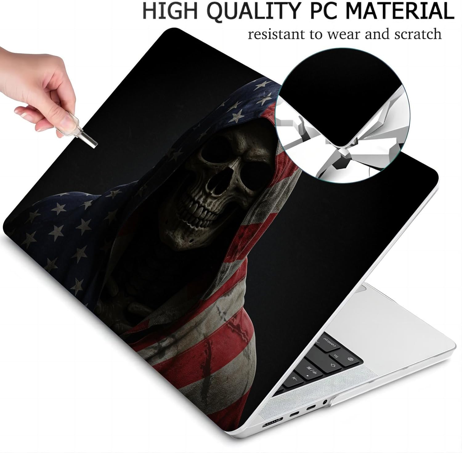 Compatible with MacBook Neo 13-inch, Hard Shell Case with Keyboard Cover and Screen Protector (A3404 A18 Pro chip, 2026 Release) - Skull MC24583