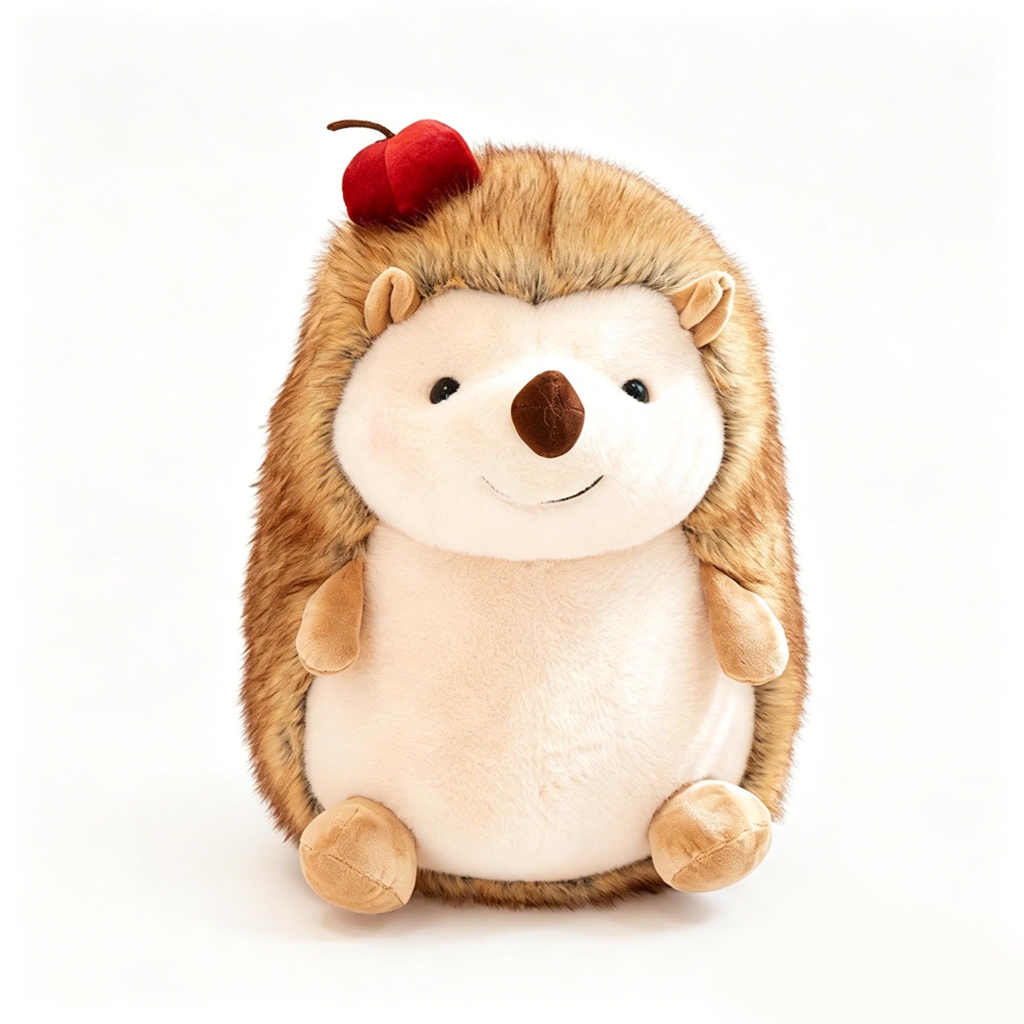 Niedliches Igel Plüschtier, weiche und realistische Igel Stofftier Puppe, süßer Kawaii Sofa Kissen Dekoration, schlafendes Kuscheltier für Schlafzimmer- & Desktop-Dekoration (Braun,43cm)