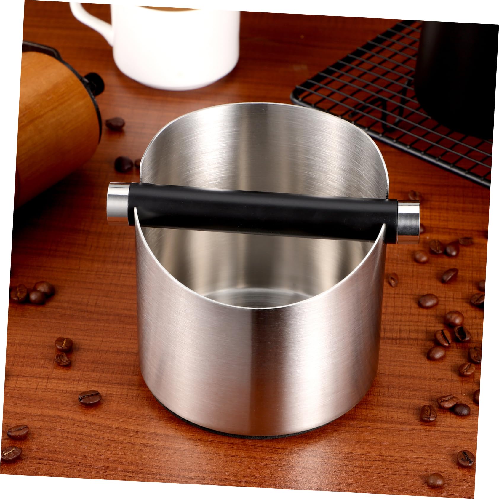 Genérico 1 Pc Cubo De Café Molido Frasco Cafetera De Goteo Filtro Para Maquina De Cafe Vertedero Cubo De Almacenamiento De Residuos De Té Líquido Contenedor De Café Molido Acero Inoxidable