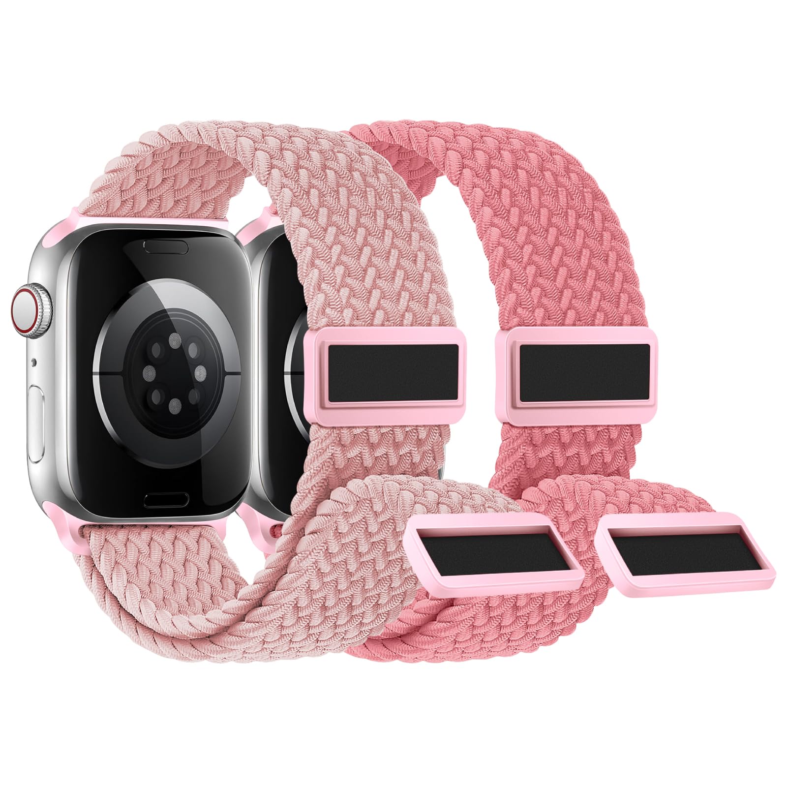 【2枚入り】Knossen コンパチブル アップルウォッチ バンド 49/46/45/44/42mm 編み込み Apple Watch バンド ナイロン 磁気吸着式バックル 強力なマグネット アップルウォッチ スポーツベルト 伸縮性 iWatch Ultra 3 2 1 Series 11 10 9 8 7 6 5 4 3 2 1 SEに対応 調整可能 柔軟 通気