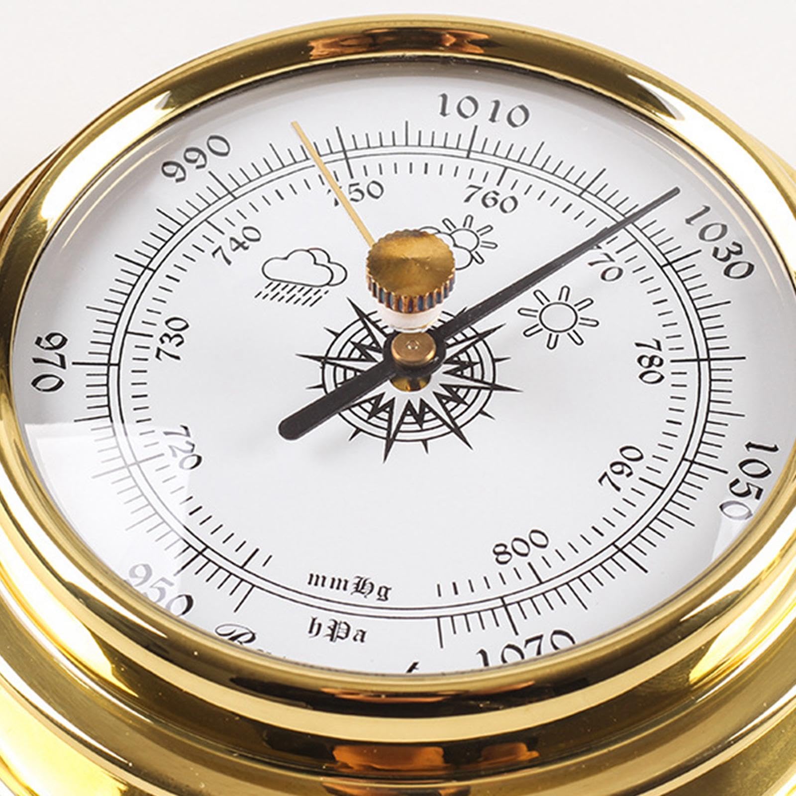 Baromètre Thermomètre Hygromètre Station Météo, Boîtier En Laiton 3.8In