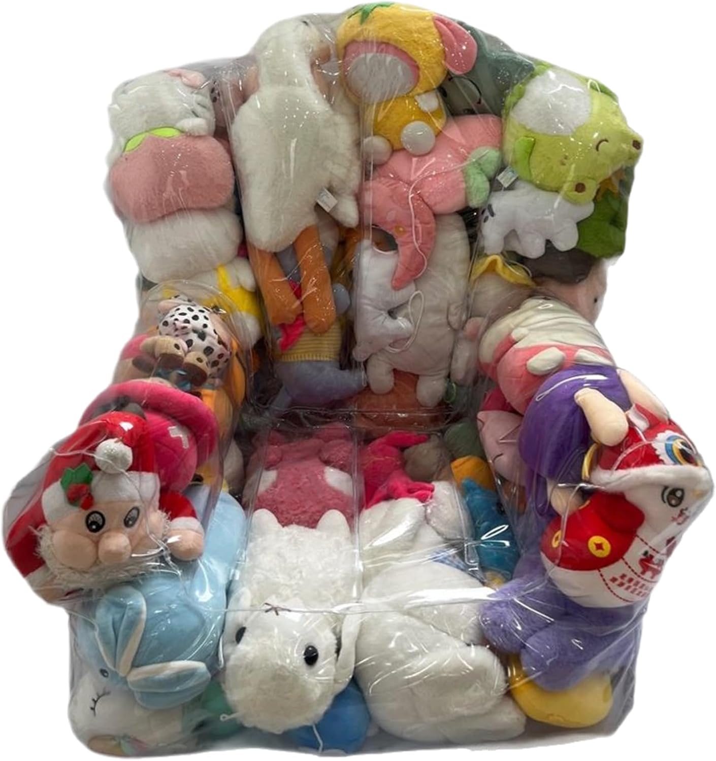 Stuffed Animal Storage Bean Bag - Waterproof Clear Toy Organizer for Easy Cleanup, Large Zippered Design with Fabric, Storage Bag for Floor Dorm Bedroom Room Couch Adults Corner Sofa Bed