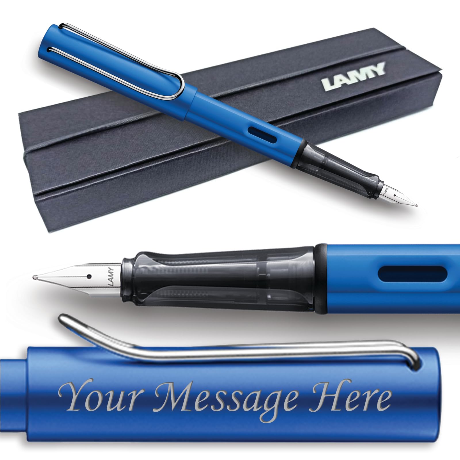 Lamy Al-Star Fountain Pen - Choose Colour/Nib Width (GIFT BOXED) - Engraving Available (Medium Nib, Ocean Blue) — image 1