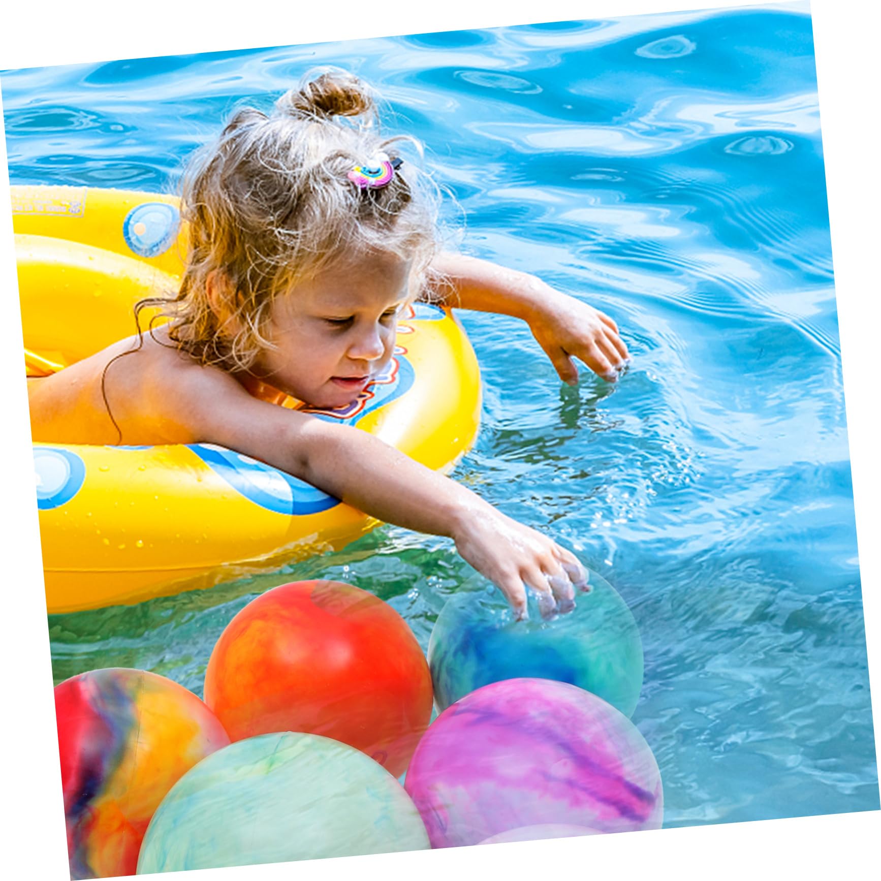 GRIRIW 1Set Clear Inflatable Beach Balls Bouncy Pool Balls for Outdoor Fun Material Includes Inflating Pump for Pool Parties and Summer Games