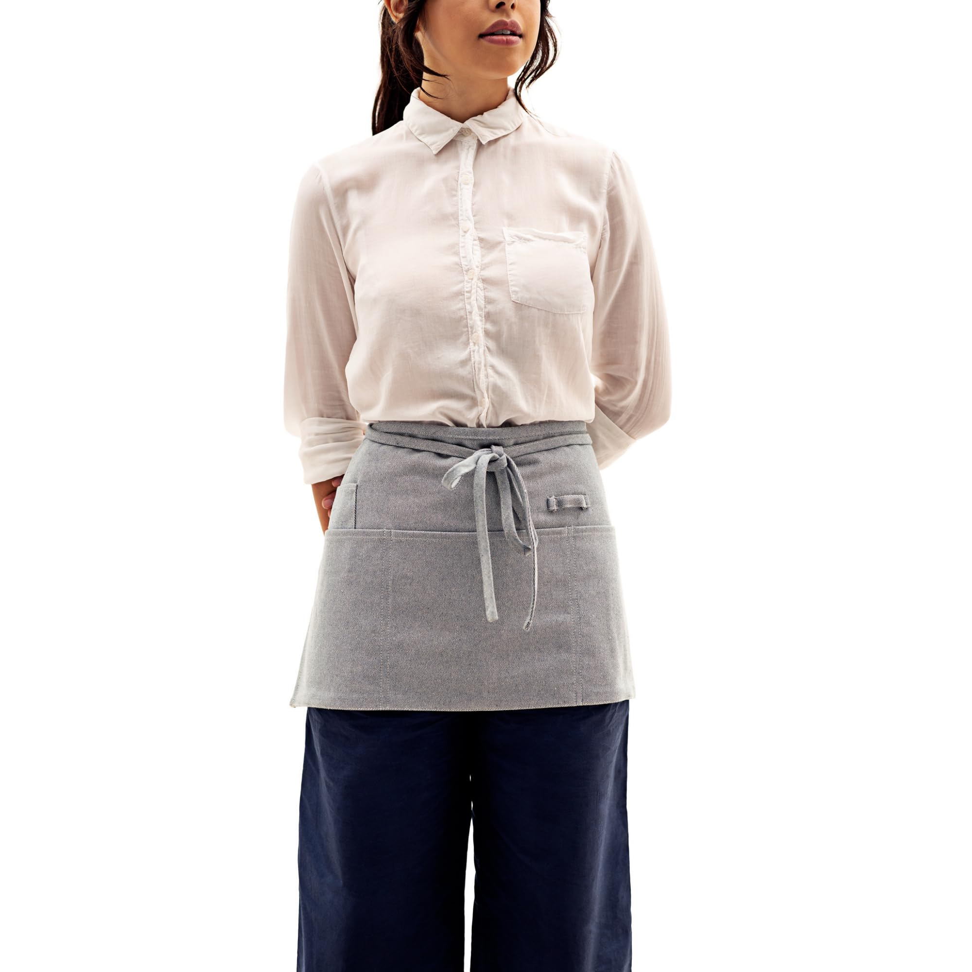 MEEMA Waist Apron with 3 Pockets | Waitress Apron | Waitress Apron with Pockets | Half Aprons With Pockets | Server Aprons Women