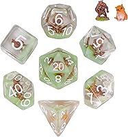 Vista 25 de UDIXI Juego de 7 dados poliédricos DND D&D, RPG D y D con bolsa de almacenamiento para juegos de rol y otros juegos de mesa (Aarakocra)