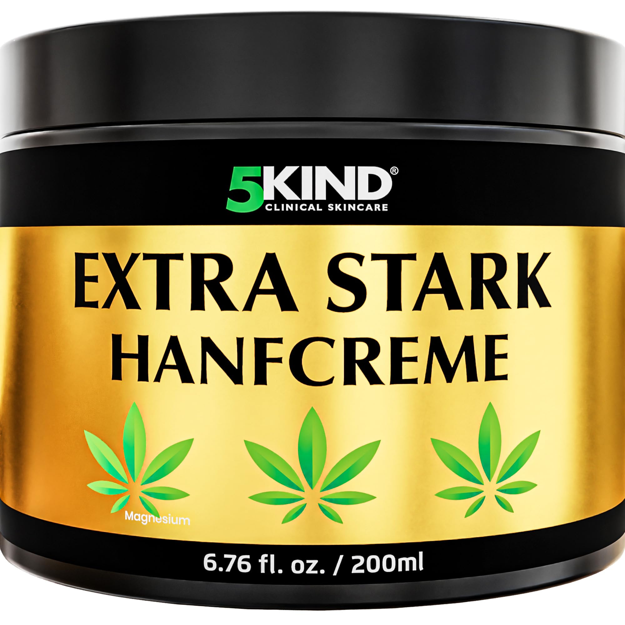5kind Extra Starke Hanfcreme 200ml - Hochkonzentriertes Hanföl und Arnika-Creme - zur Massage von Gelenken & Muskeln, unterem Rücken, Knien, Nacken & Schultern - Reich an natürlichen Extrakten