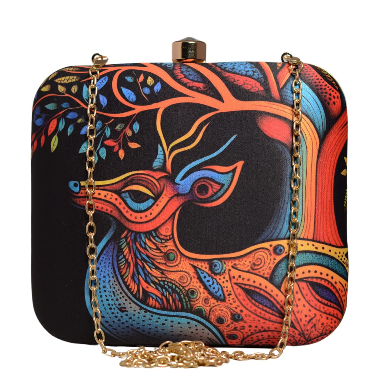 Colorbust Deer Elegance Printed Clutch Bag for Women with Detachable Strap-image-6