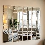 82 Pieces self-Adhesive Diamond Mirror Wall Stickers,3D Removable Acrylic Mirror,DIY Art,Waterproof Tiles, Furniture Stickers,Interior Wall Decoration,for Living Room,Bedroom,Decor(Silver)