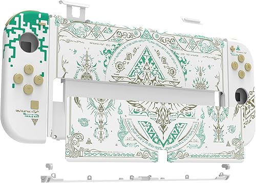 Miniatura 5 de eXtremeRate Juego completo de carcasa de bricolaje para Nintendo Switch OLED, placa trasera de consola y soporte, carcasa para controlador de mano