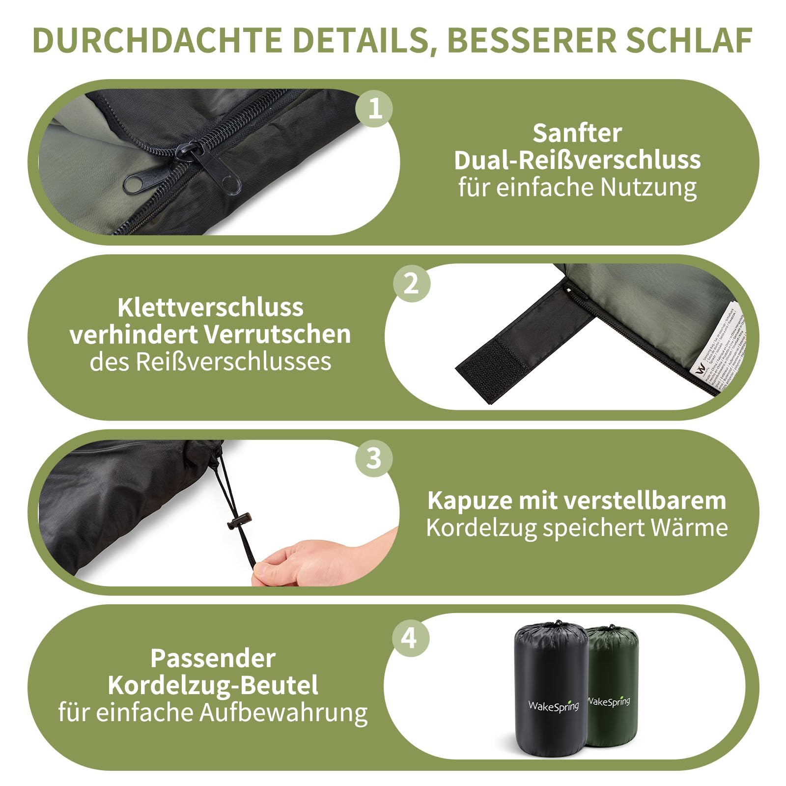 Schlafsack Sommer Erwachsene, 2-in-1 Leichter Deckenschlafsack Camping koppelbar, mit Fußreißverschluss, für Festival, Wohnmobil, Reisen