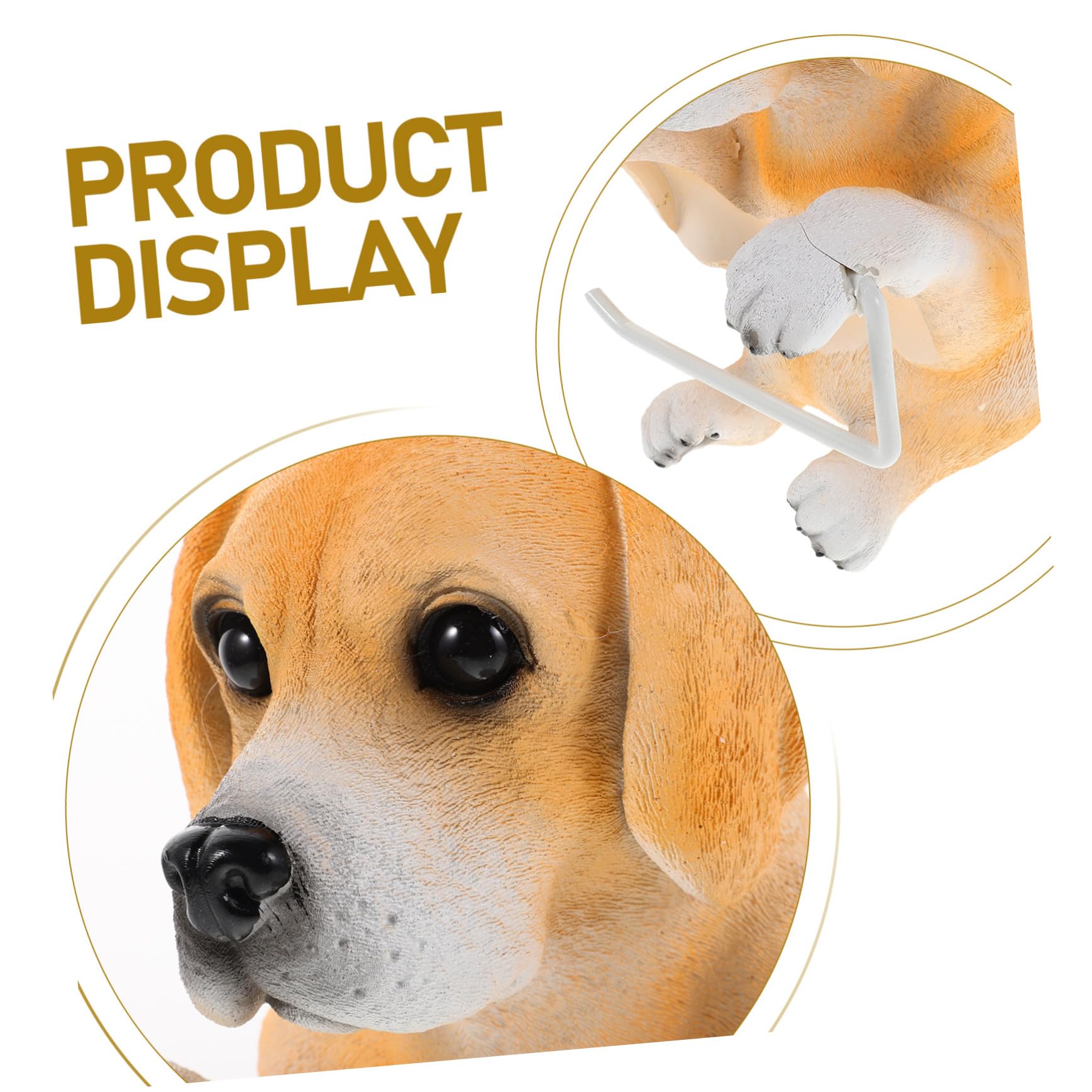 Portarrollos Naranja Forma de Perro de Resina de Papel Higiénico