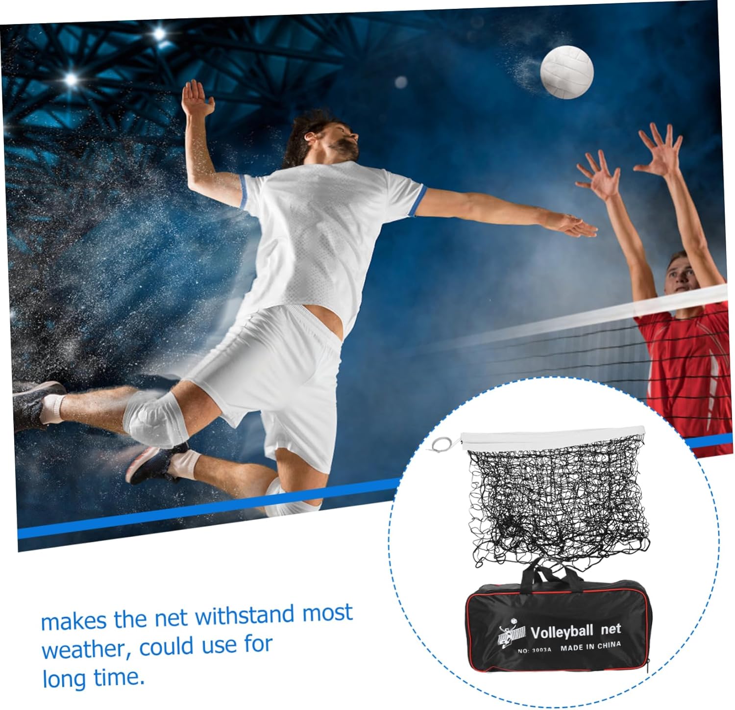 Portable Volleyball Net for Outdoor Beach and Backyard Foldable Net with Canvas Edging Single Sided Design for Grass and Volleyball Games