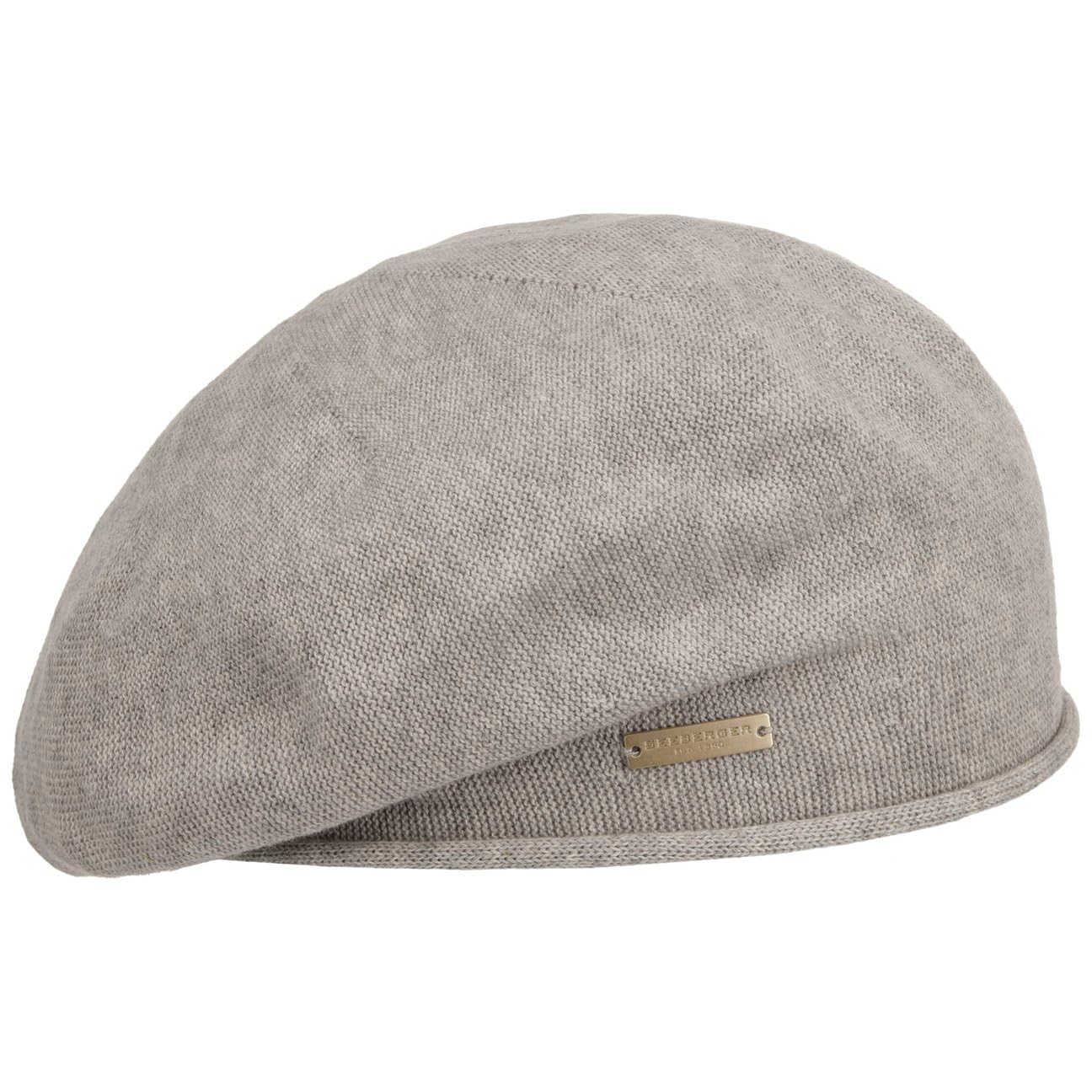 Seeberger Rolled Edge Beret Women´s Summer Beanie (One Size - Light Grey)