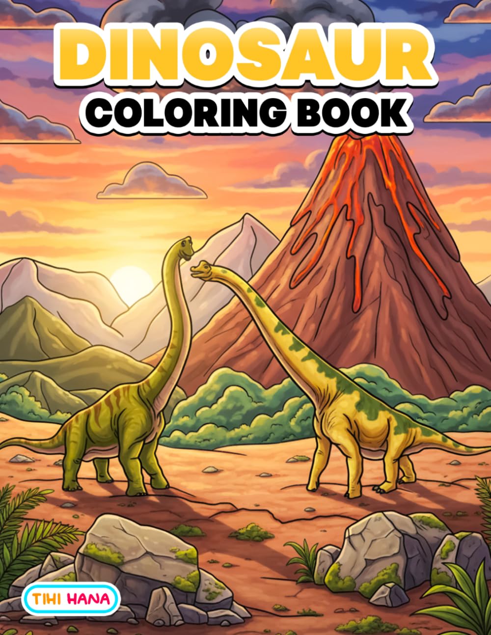 Dinosaur Coloring Book: Amazing Prehistoric Creatures, Ancient Worlds, and Fun Designs