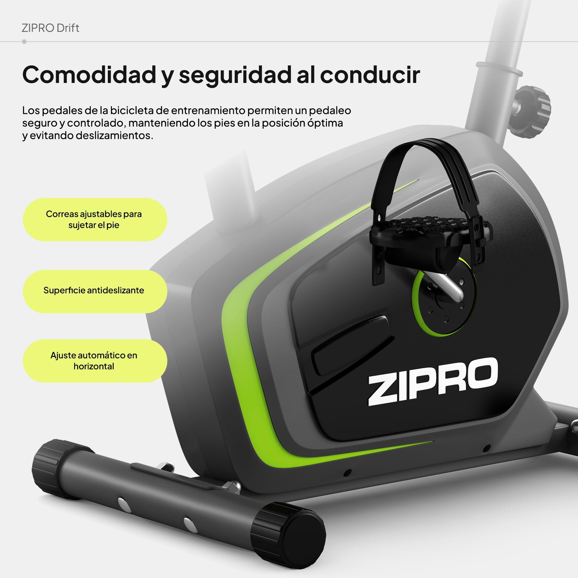 Zipro Bicicleta de entrenamiento en casa Drift, Bicicletas estáticas, magnética, Bicicleta ergométrica 120kg, de interior