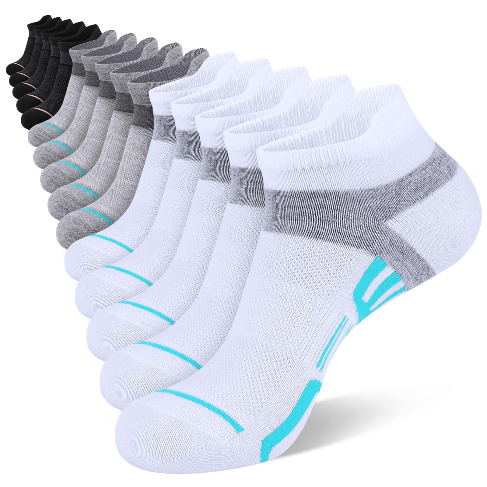 15 Pairs Womens Ankle Socks Lightweight Breathable Casual Low Cut Socks for Women With Heel Tab