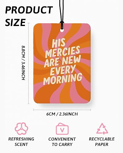 Miniatura 2 de Ambientador retro cristiano para automóvil, 4 piezas, aroma de coco, accesorios de coche de fe religiosa, decoración de espejo para mujeres, fresa,