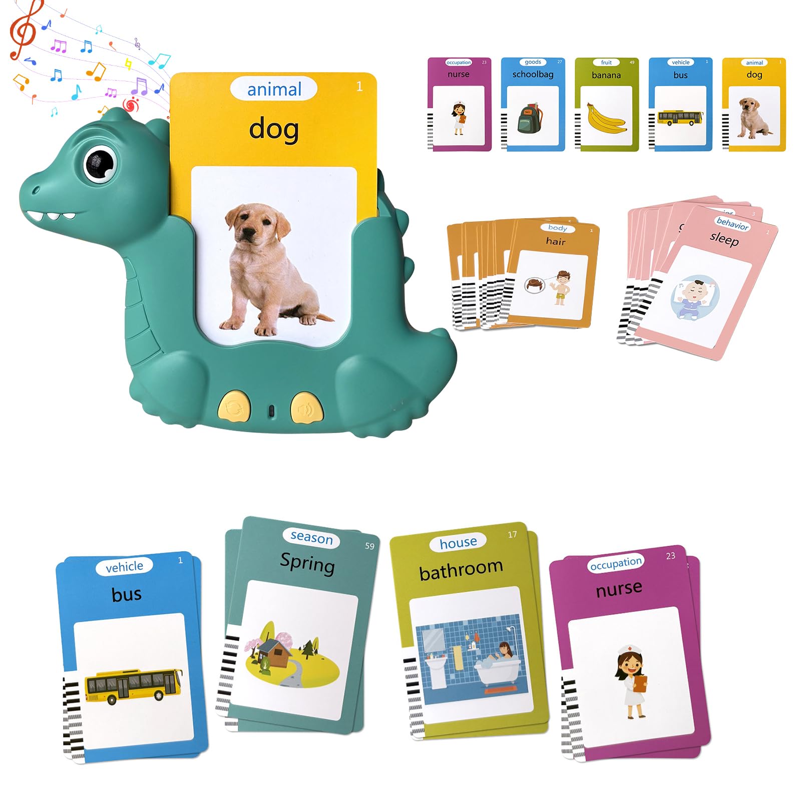 510 Talking Flash Cards, British Speaking, Toddler Toys for 3 4 5 6 Year Old Baby Boys Girls, Montessori Interactive Gift, Preschool Toys to Listen and Learn