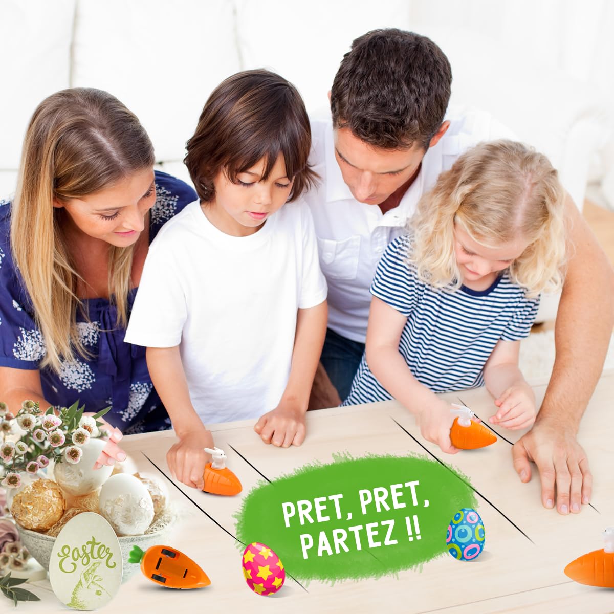 Festicy Lapin de Paques a remonter, Carottes, 6 pièces I Jouets de Course I pour Paques Enfant I Decoration Paques 2026 I Cadeau Paques Enfant I Cadeau Paques Bebe I Jouets Paques I Jouet Bebe 1 an