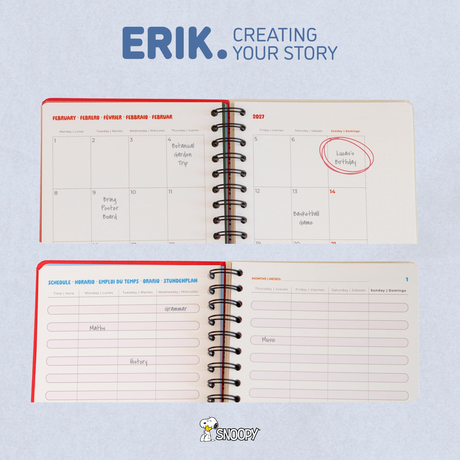 Grupo Erik A5 Academic Diary 2026-2027 Week to View - Snoopy Gifts for Dog Lovers | Back to School Planner 2026-2027, Mid Year Diary 2026 2027, A5 Weekly Planner | Snoopy Stationery, Dog Stationery