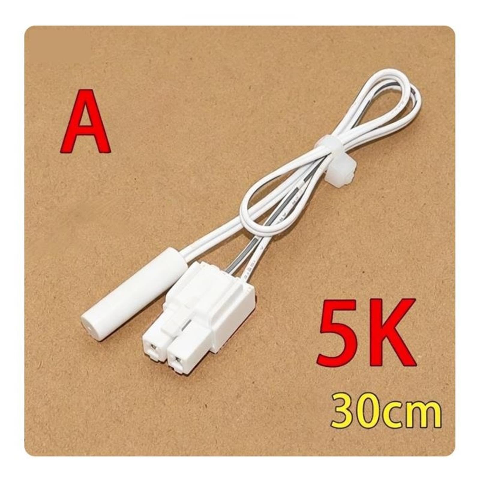 Austausch Des Kühlschrank-Abtautemperatursensors, NTC-Thermistorsonde, 2K/5K-Spezifikation, Kompatibel Mit Midea-, Hisense- Und Haier-Kühlschränken(5k 30cm)