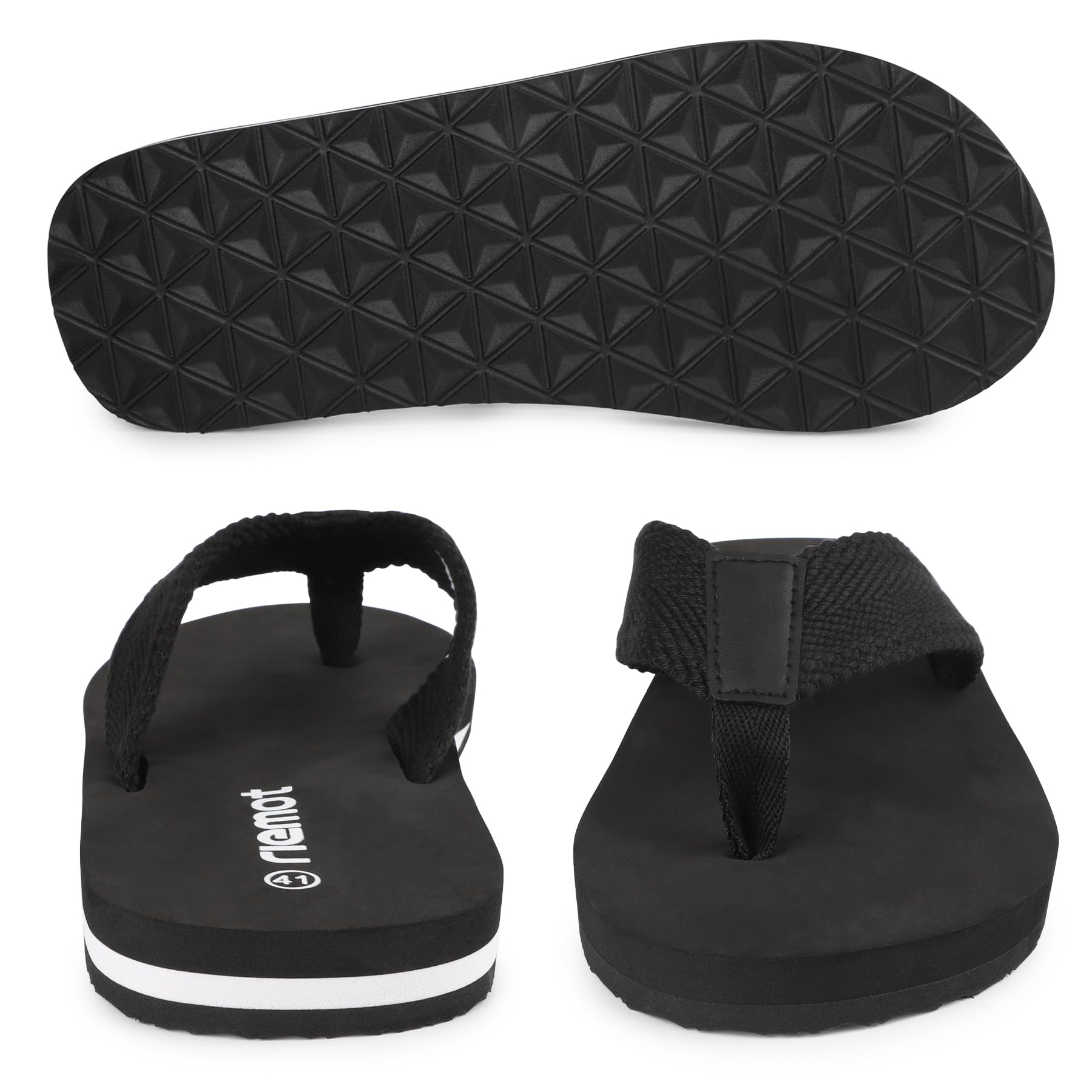 riemot Tong Hommes, Flip Flop, Tongue, Claquettes Ete de Plage et Piscine,Confort et Légères avec Soutien de La Voûte Plantaire, Sandales de Marche Antidérapants, EU 41-47