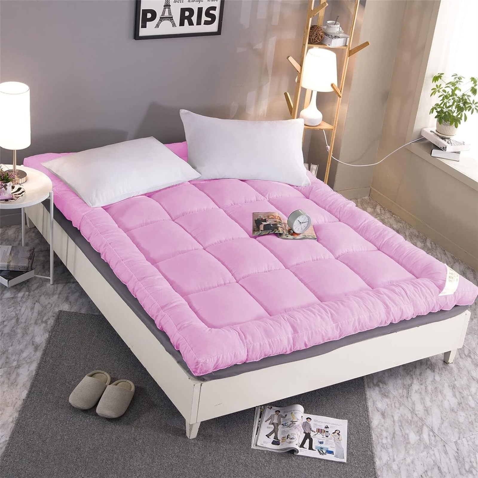 Colchón de futón de Suelo de Terciopelo de plumón, tamaño Completo King Queen, colchón de Suelo japonés, colchón de Tatami for Cama de Invitados, colchón for Dormir for Dormitorio de Estudiantes (Col