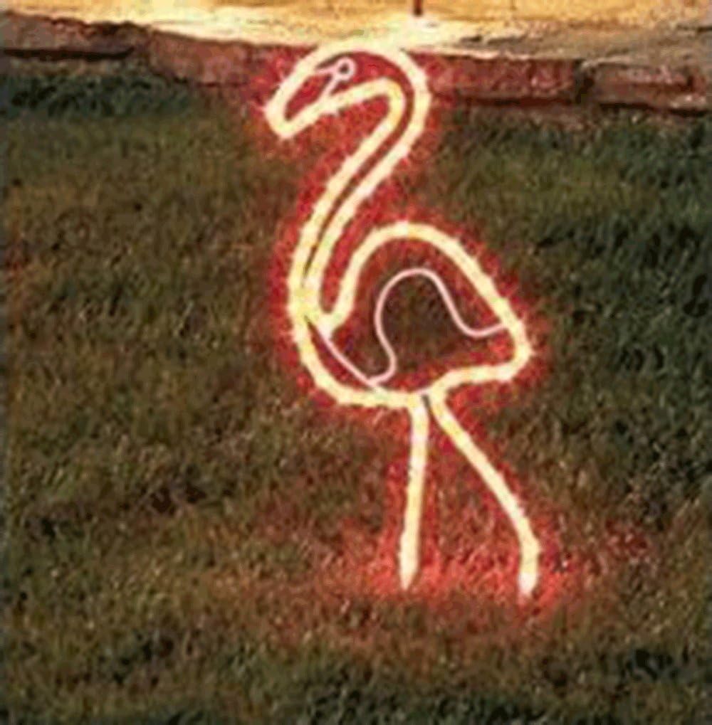 Flamingo - 24 Inch Tropical Lighted Pink Flamingo - Light Outdoor Yard Art