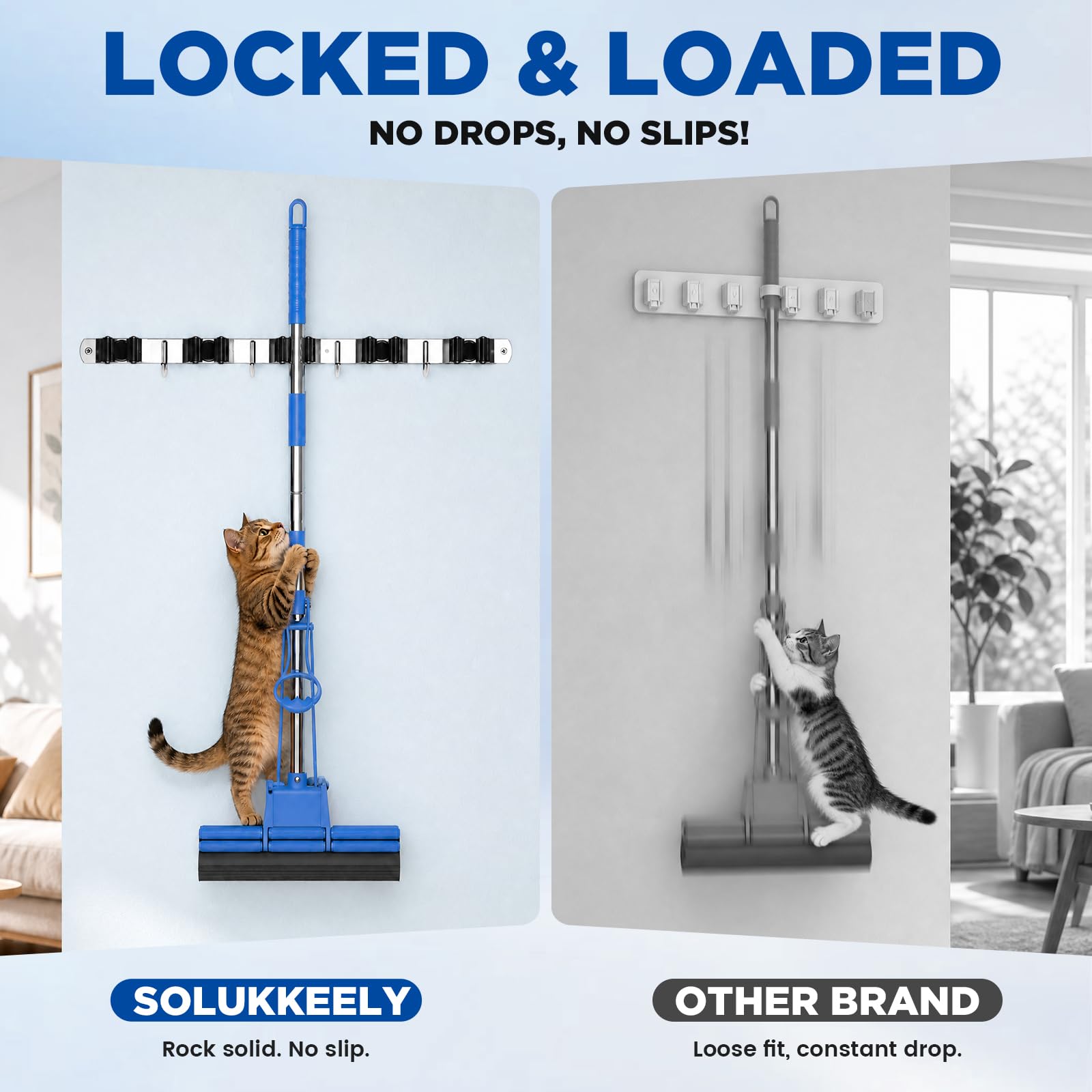 Broom & Mop Wall Mount - Organize Your Garage -4