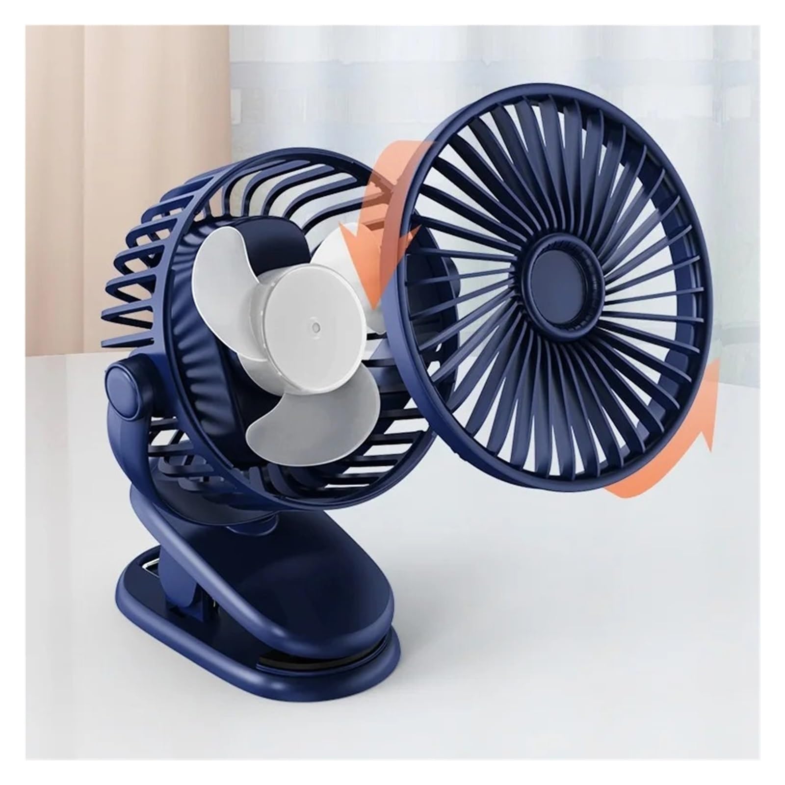 Ventilatore, Ventilatore a Clip con Rotazione a 360° Ventilatore da Tavolo a Vento(Blue)