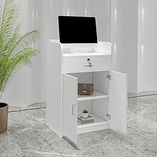 Mostrador de recepción blanco para supermercado y salón de belleza, 80 cm