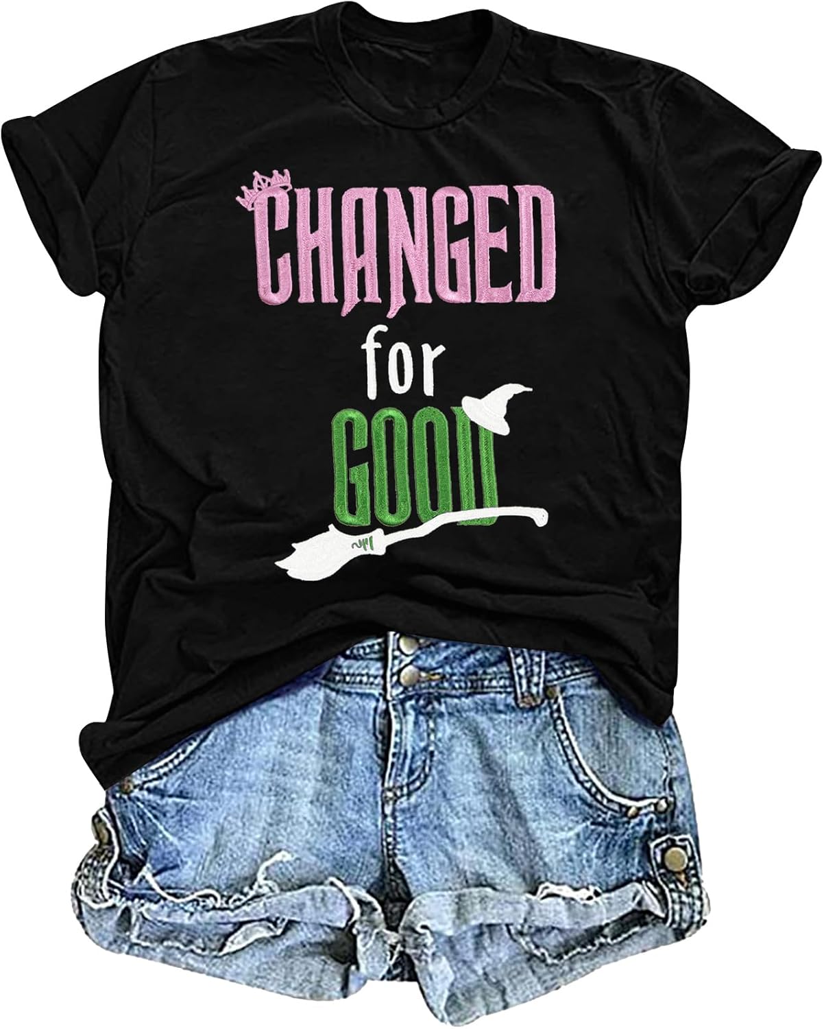 LOTUCY Musical Shirt Women Changed for Good Musical Movie Tee Witch and Princess Short Sleeve Tshirt