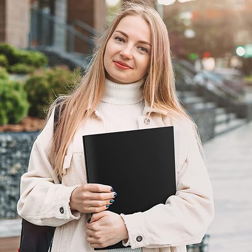 Miniatura 8 de ViVin Paquete de 12 carpetas de plástico resistentes con bolsillos y puntas, carpeta de 2 bolsillos con cierres de 3 puntas, capacidad para papel