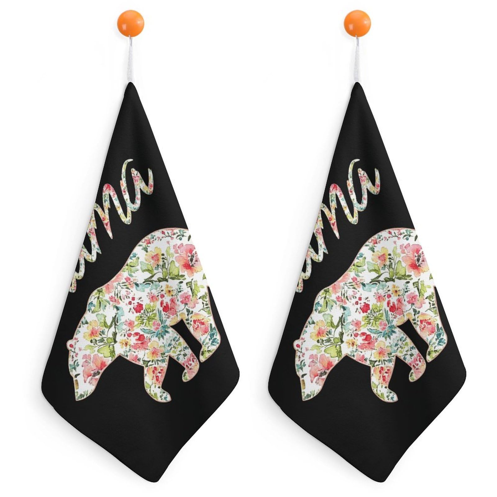 CGSBNGHA Floral Mama-bears Hand Towel Hanging Face Towels Cleaning Cloths Handkerchief for Bathroom Kitchen